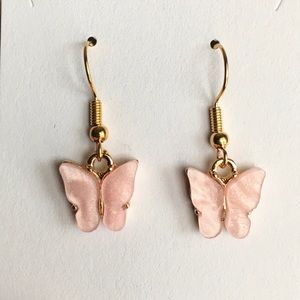 Baby Pink Butterfly Earrings